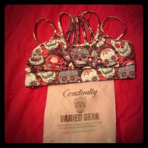 Constantly varied gear sugar skull sports bra